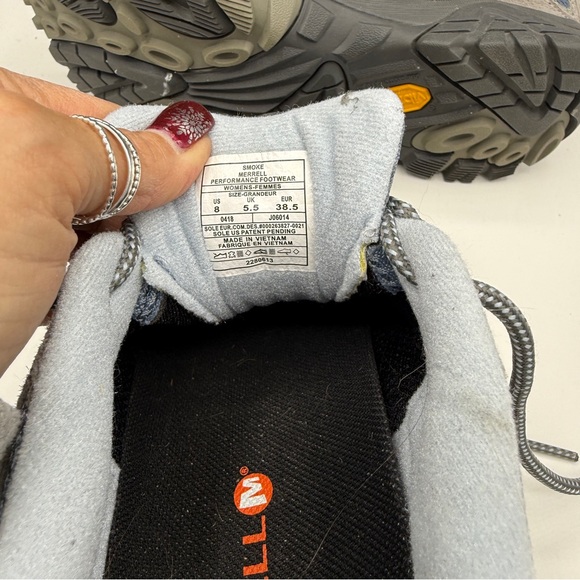 Merrell Vibram Moab 2 Ventilator Gray Hiking Outdoor Boots - Picture 8 of 8